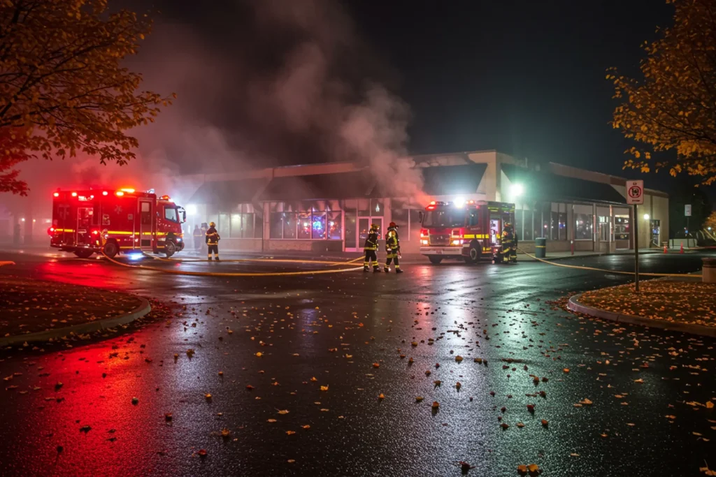 Smoke Fire Damage Retail mall